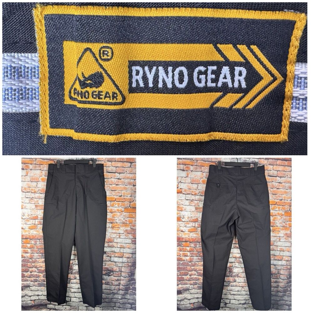 Ryno Gear Tactical Cargo Workwear Utility Black Pants 32x32 Mid Rise